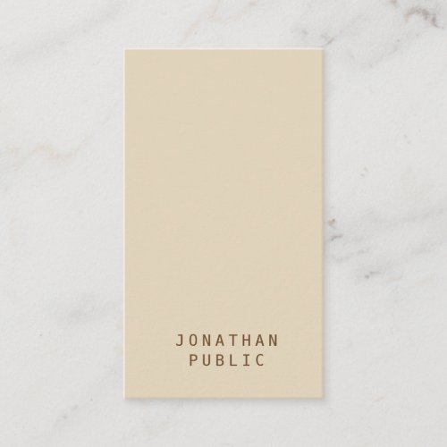 Trendy Minimalistic Modern Elegant Beige Template Business Card