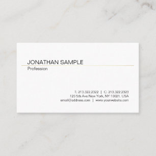 Trendy Minimalistic Modern Stylish White Gold Business Card
