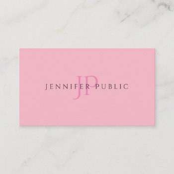 Trendy Minimalistic Pretty Pink Design Luxury Business Card by art_grande at Zazzle