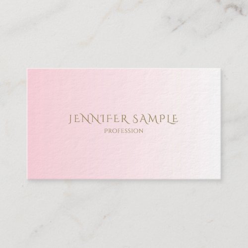 Trendy Minimalistic Stylish Pink Design Luxury Business Card