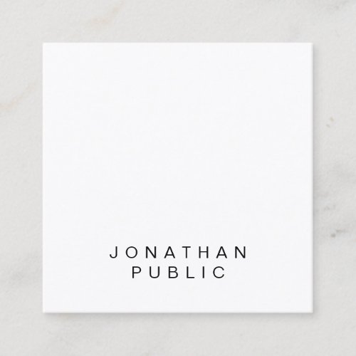 Trendy Minimalistic Template Professional Graphic Square Business Card