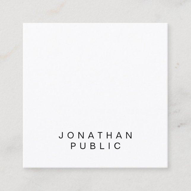 Trendy Minimalistic Template Professional Graphic Square Business Card (Front)