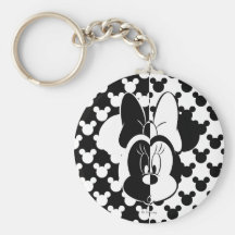 Disney Parks  Mickey Mouse Icon Silver Filigree Key Metal Keychain