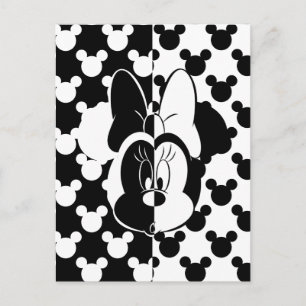 Trendy Minnie Black & White Modern Postcard