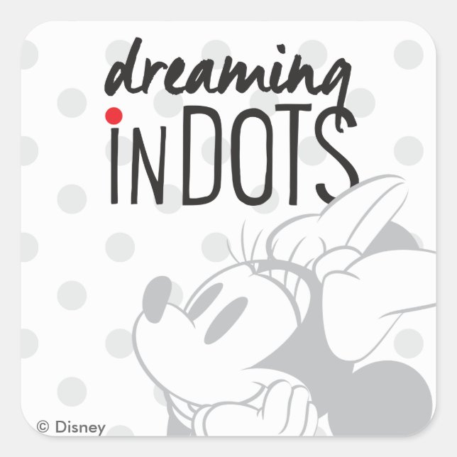 Trendy Minnie | Dreaming In Dots Square Sticker (Front)