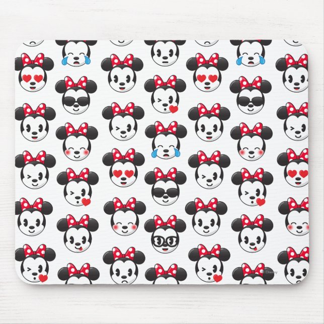 Trendy Minnie | Emoji Pattern Mouse Pad (Front)