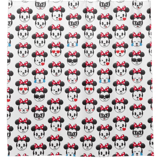 Trendy Minnie | Emoji Pattern Shower Curtain (Front)