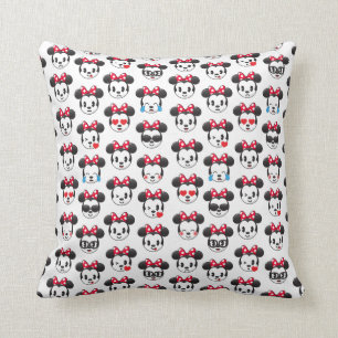 Trendy Minnie Emoji Pattern Throw Pillow
