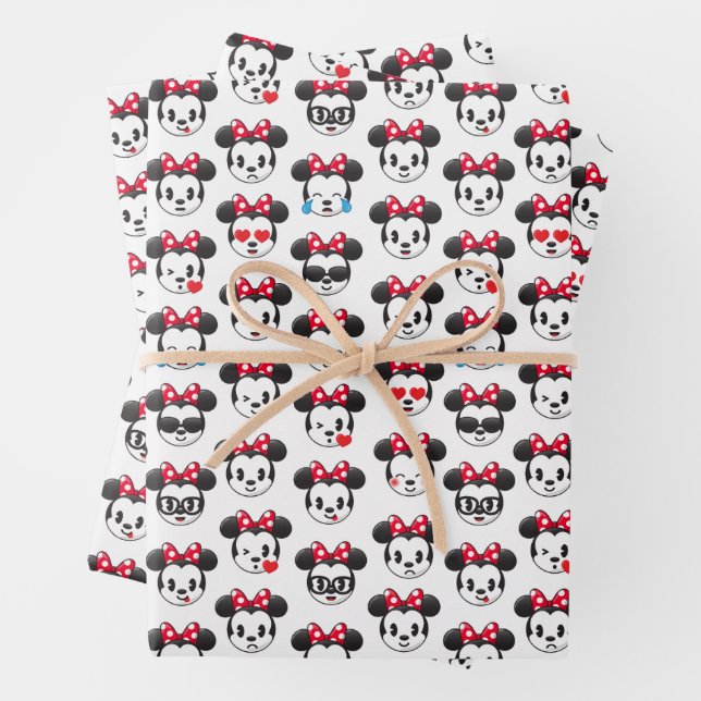 Trendy Minnie | Emoji Pattern Wrapping Paper Sheets (In situ)