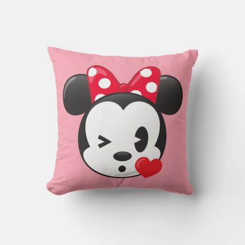 Trendy Minnie  Flirty Emoji Throw Pillow