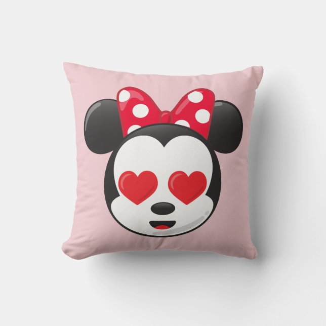 Trendy Minnie | In Love Emoji Throw Pillow (Front)