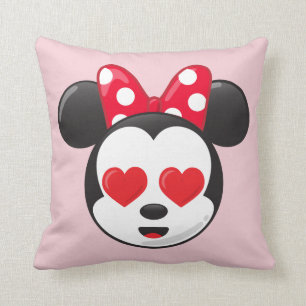 Trendy Minnie   In Love Emoji Throw Pillow