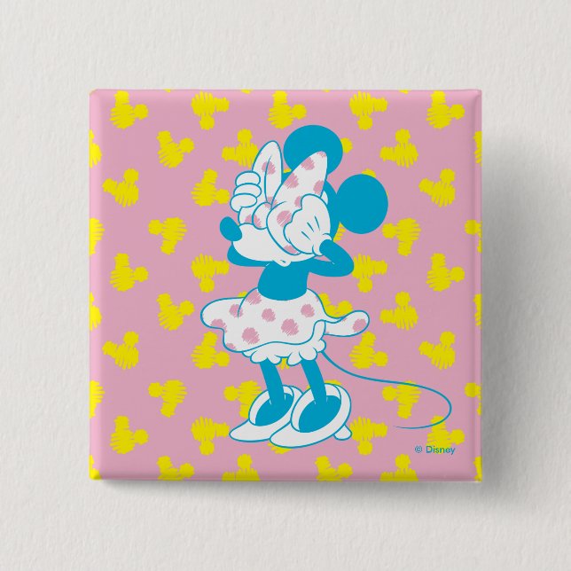 Trendy Minnie | Peek A Boo Pinback Button (Front)