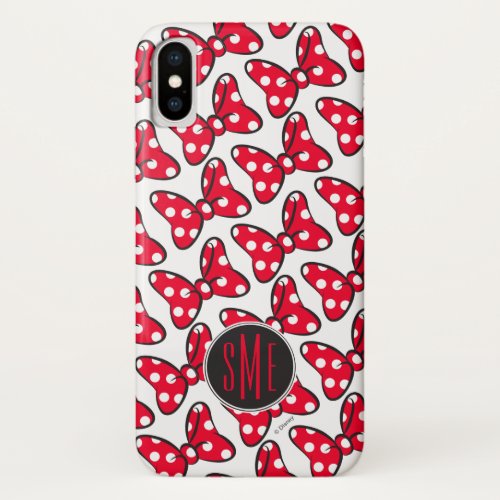 Trendy Minnie  Polka Dot Bow Monogram iPhone X Case