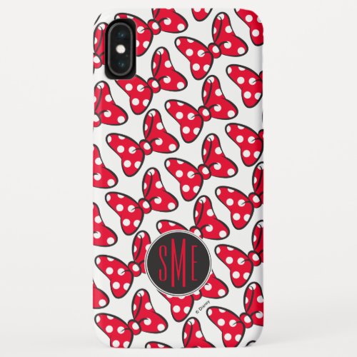 Trendy Minnie  Polka Dot Bow Monogram iPhone XS Max Case