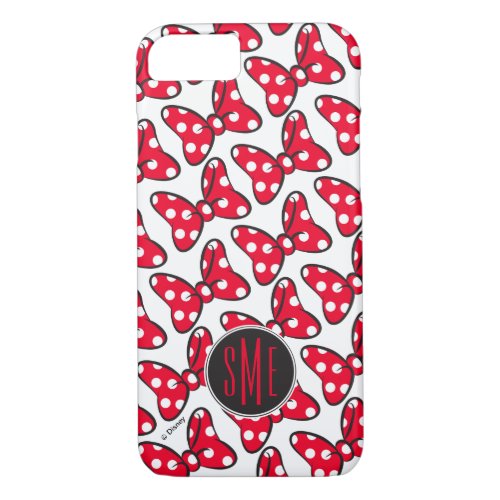 Trendy Minnie  Polka Dot Bow Monogram iPhone 87 Case