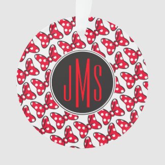 Trendy Minnie | Polka Dot Bow Monogram Ornament