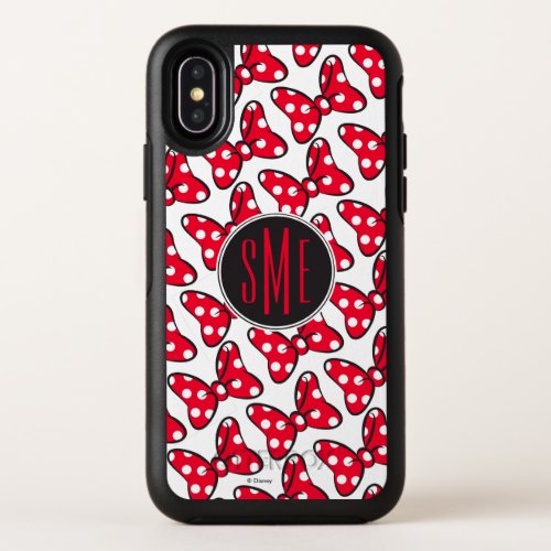 Trendy Minnie  Polka Dot Bow Monogram OtterBox Symmetry iPhone X Case