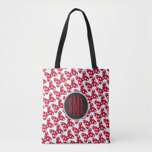 Trendy Minnie  Polka Dot Bow Monogram Tote Bag
