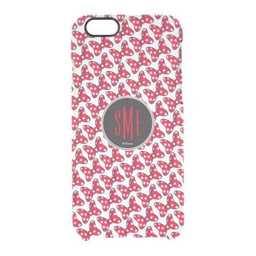 Trendy Minnie  Polka Dot Bow Monogram Clear iPhone 66S Case