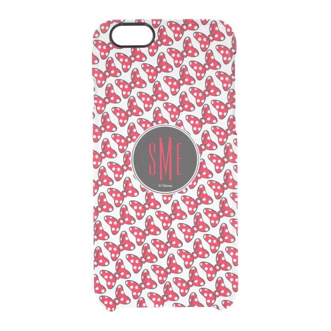 Trendy Minnie | Polka Dot Bow Monogram Uncommon iPhone Case (Back)