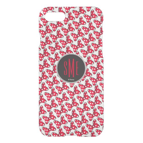 Trendy Minnie  Polka Dot Bow Monogram iPhone SE87 Case