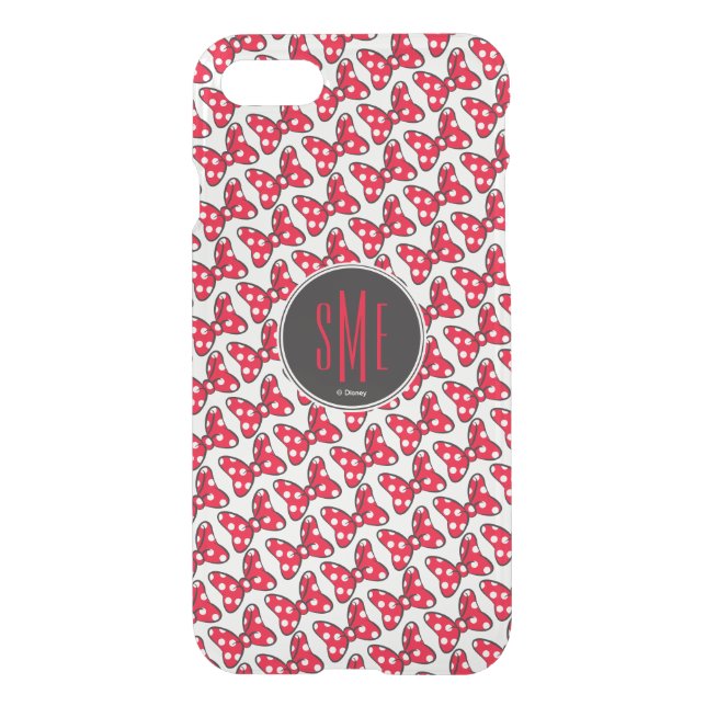 Trendy Minnie | Polka Dot Bow Monogram Uncommon iPhone Case (Back)
