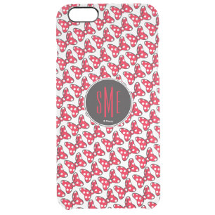Trendy Minnie   Polka Dot Bow Monogram Clear iPhone 6 Plus Case