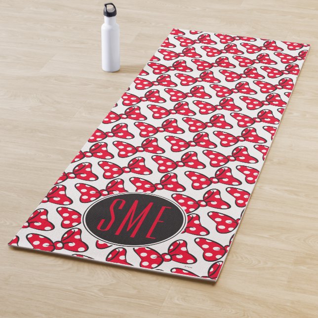 Trendy Minnie | Polka Dot Bow Monogram Yoga Mat (In Situ)