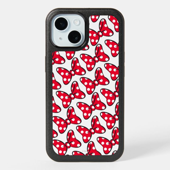 Trendy Minnie | Polka Dot Bow Pattern iPhone 15 Case (Back)
