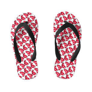 Trendy Minnie   Polka Dot Bow Pattern Kid's Flip Flops