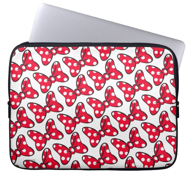 Trendy Minnie | Polka Dot Bow Pattern Laptop Sleeve (Front)