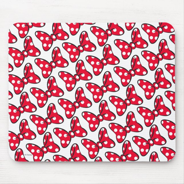 Trendy Minnie | Polka Dot Bow Pattern Mouse Pad (Front)