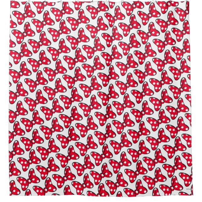 Trendy Minnie | Polka Dot Bow Pattern Shower Curtain (Front)