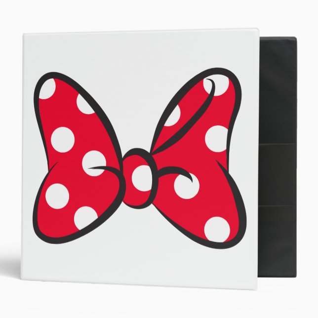 Trendy Minnie | Red Polka Dot Bow 3 Ring Binder (Front/Inside)