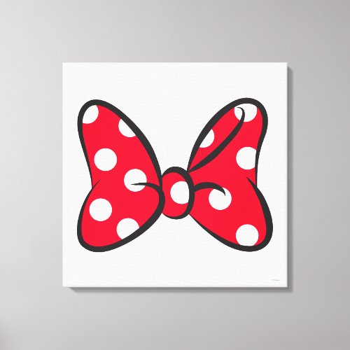Trendy Minnie  Red Polka Dot Bow Canvas Print