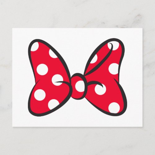 Trendy Minnie  Red Polka Dot Bow Postcard