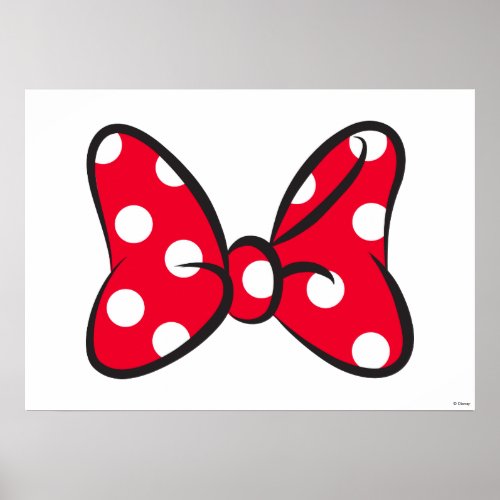 Trendy Minnie  Red Polka Dot Bow Poster