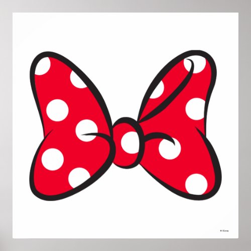 Trendy Minnie  Red Polka Dot Bow Poster