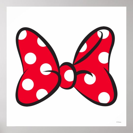 Download Trendy Minnie | Red Polka Dot Bow Poster | Zazzle.com