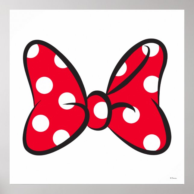 Trendy Minnie | Red Polka Dot Bow Poster (Front)