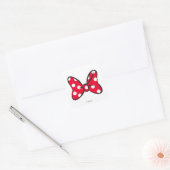 Trendy Minnie | Red Polka Dot Bow Square Sticker (Envelope)