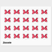 Trendy Minnie | Red Polka Dot Bow Square Sticker (Sheet)