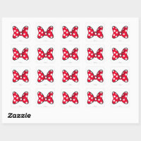 Trendy Minnie, Red Polka Dot Bow Postcard, Zazzle