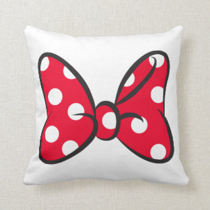 Trendy Minnie Red Polka Dot Bow Throw Pillow