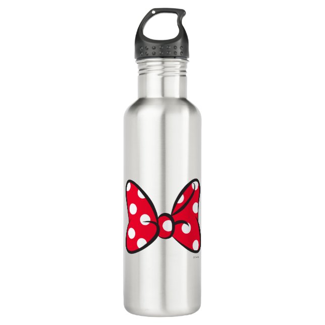 Trendy Minnie | Red Polka Dot Bow Water Bottle (Front)