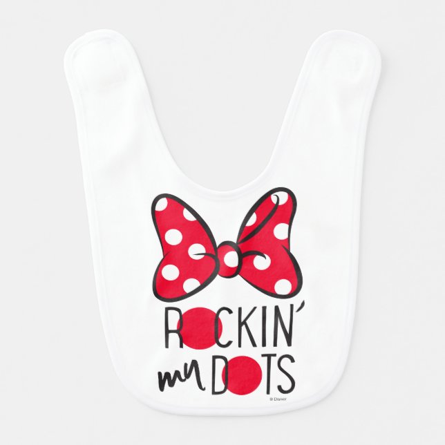 Trendy Minnie | Rockin' My Dots Baby Bib (Front)
