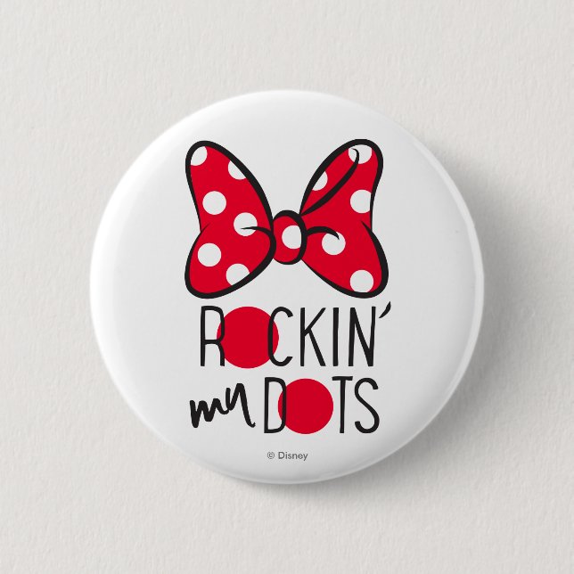 Trendy Minnie | Rockin' My Dots Pinback Button (Front)