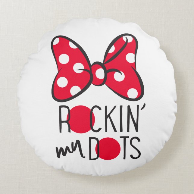 Trendy Minnie | Rockin' My Dots Round Pillow (Front)