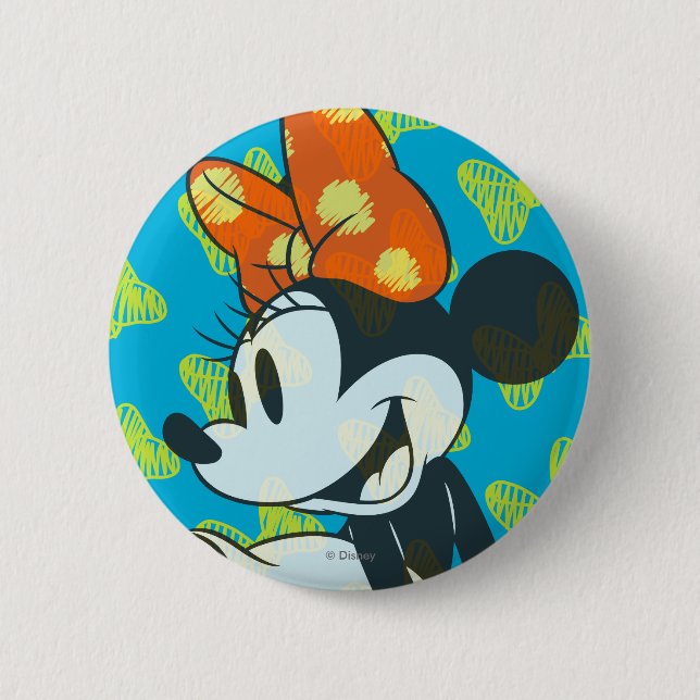 Trendy Minnie | Shy Pose Pinback Button (Front)